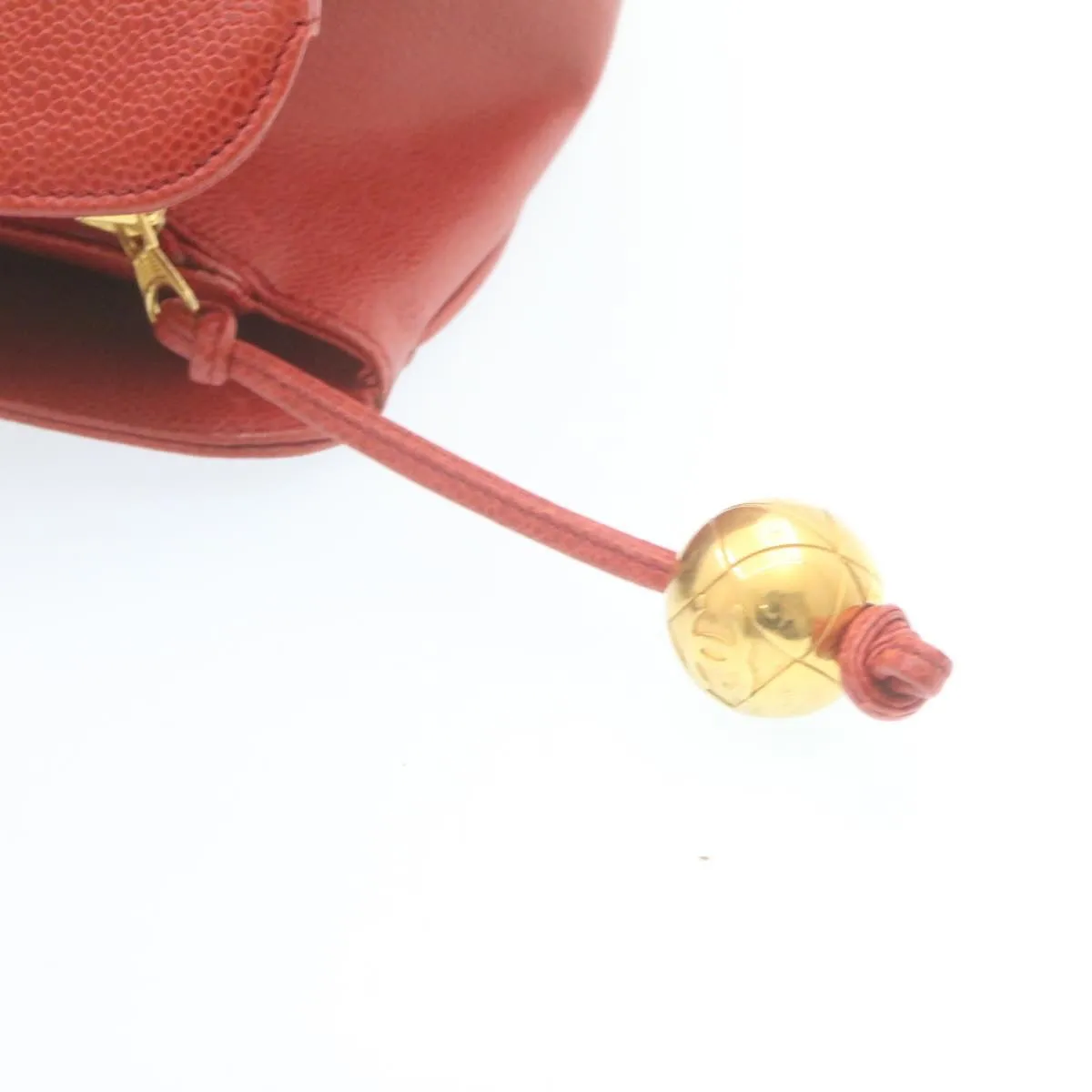 CHANEL COCO Mark Super model Chain Shoulder Bag Caviar Skin Red  am2162gA