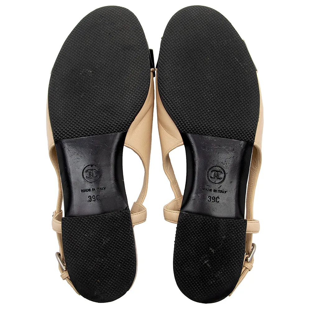 Chanel Lambskin Bow Sling Back Sandals - Size 9 C / 39 C - FINAL SALE (SHF-16624)