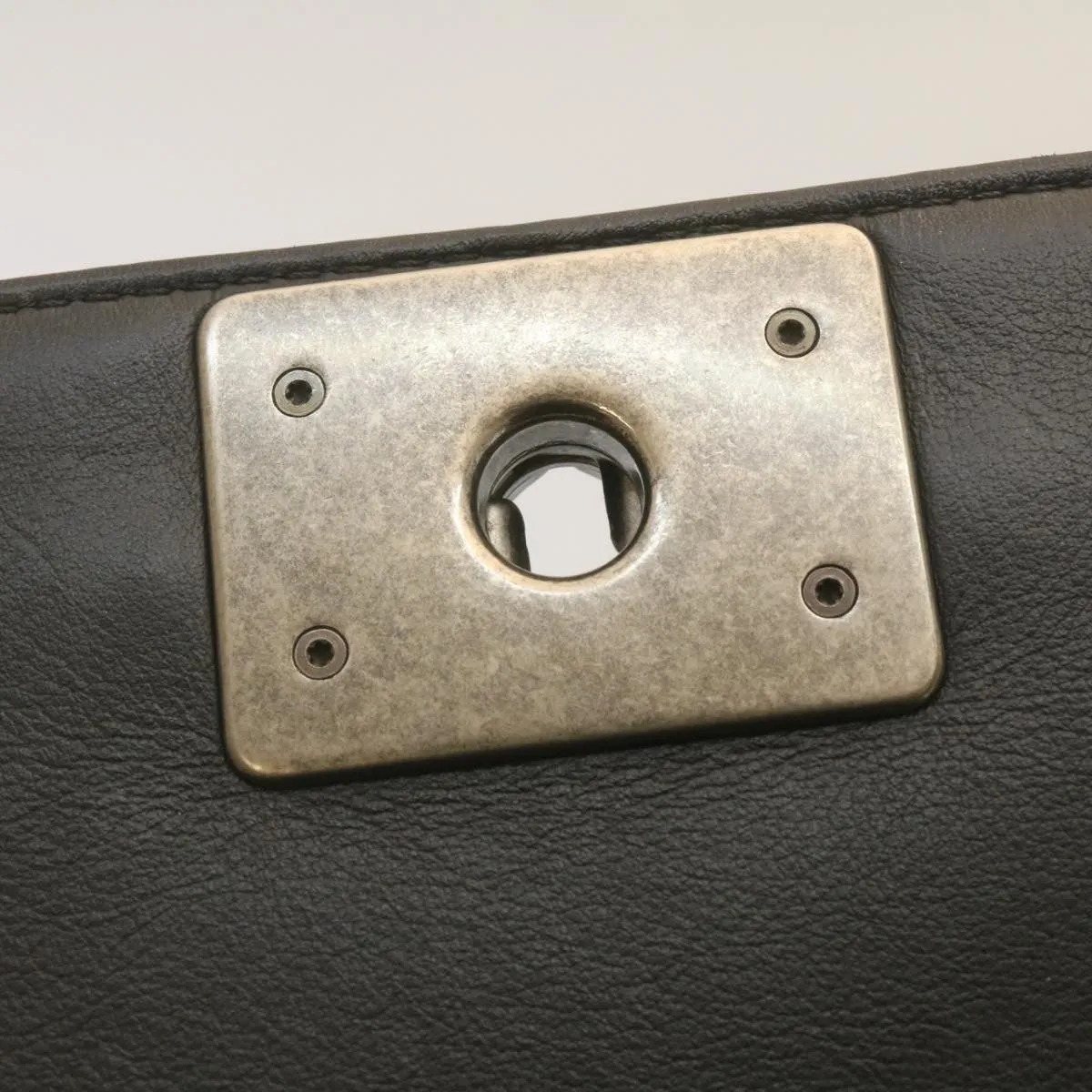 Chanel Matelasse Boy  Chain Shoulder Bag Lamb Skin Black CC  29190A