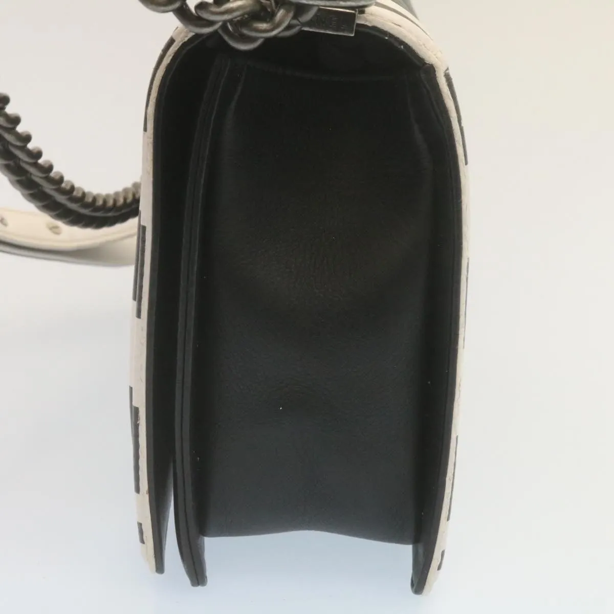 Chanel Matelasse Boy  Chain Shoulder Bag Lamb Skin Black CC  29190A