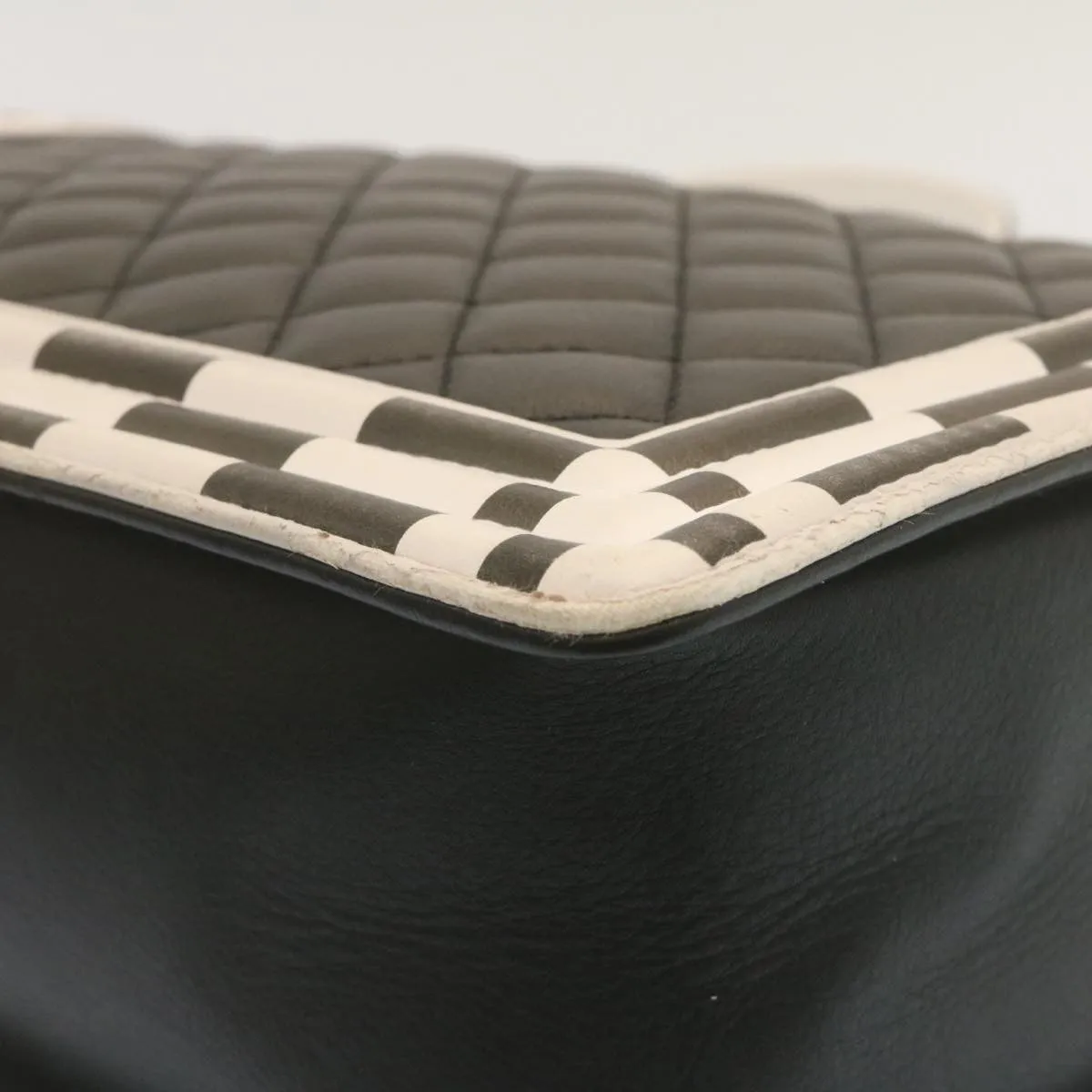 Chanel Matelasse Boy  Chain Shoulder Bag Lamb Skin Black CC  29190A
