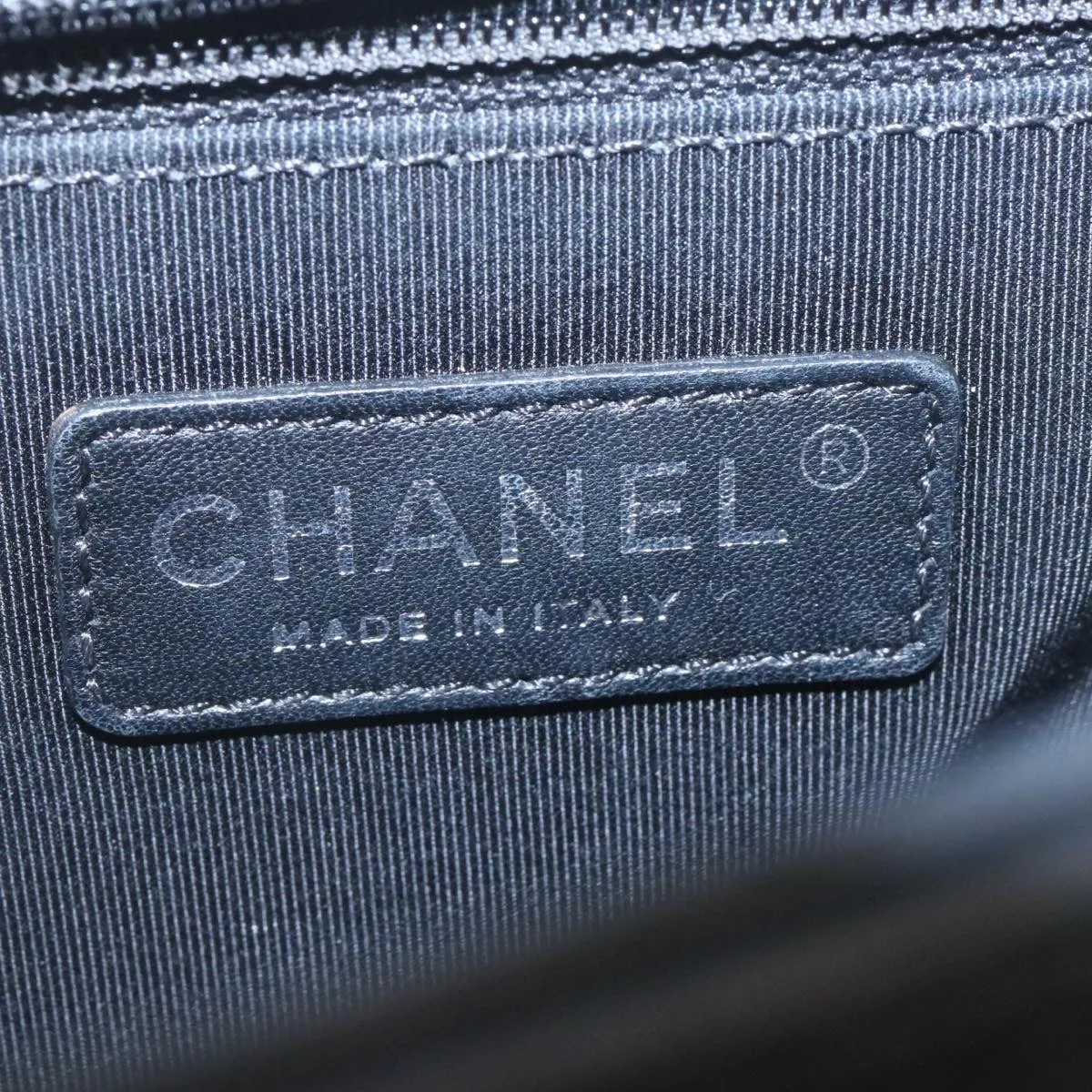 Chanel Matelasse Boy  Chain Shoulder Bag Lamb Skin Black CC  29190A
