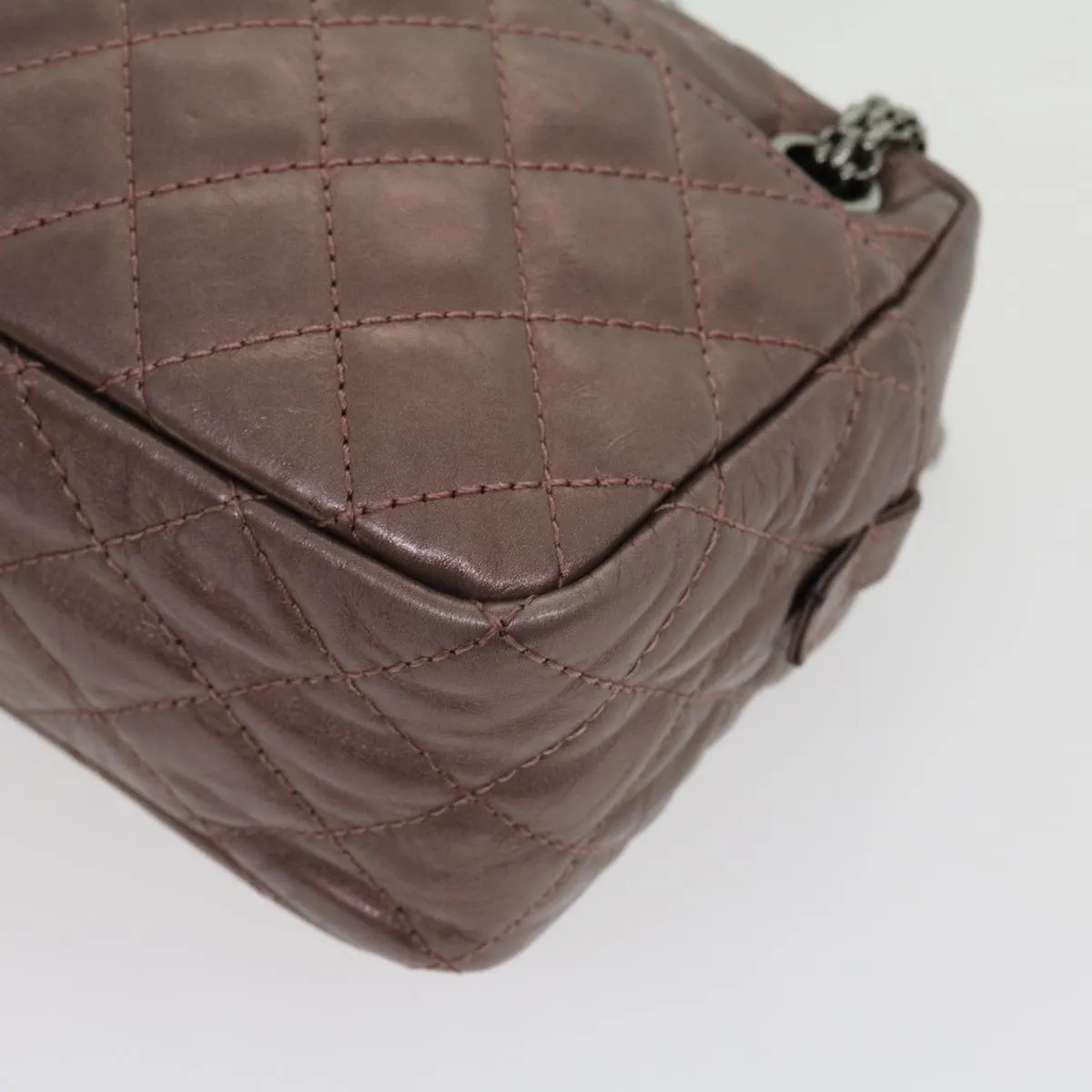 Chanel Matelasse Chain Shoulder Bag Lamb Skin Purple CC  30949A
