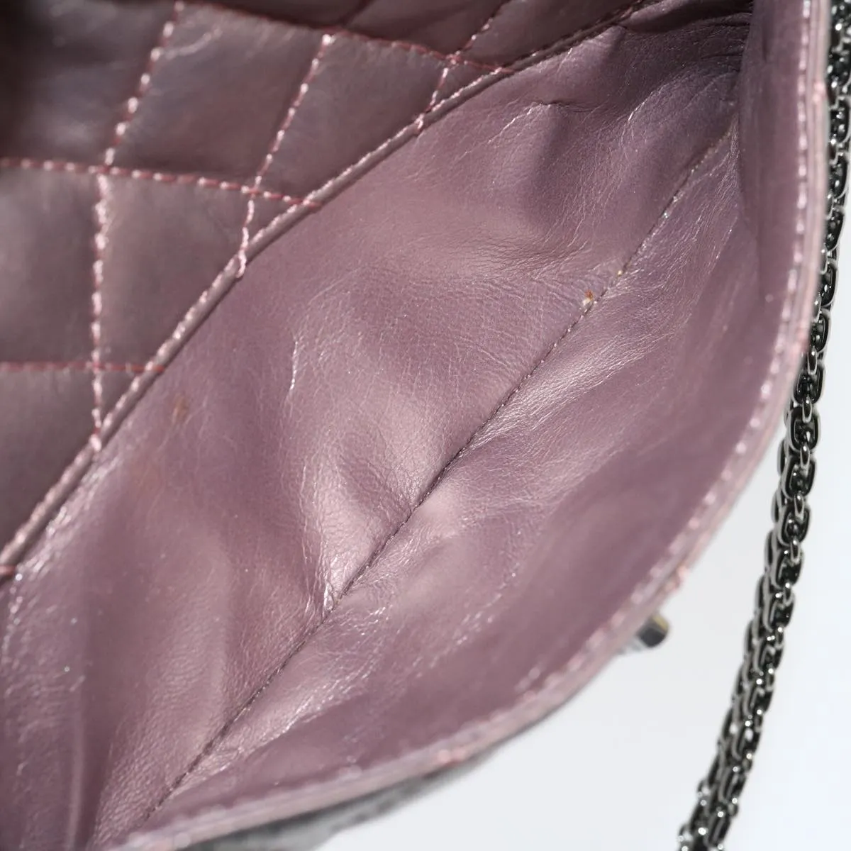 Chanel Matelasse Chain Shoulder Bag Lamb Skin Purple CC  30949A