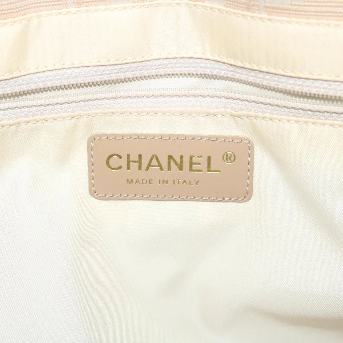 Chanel New Travel Line Shoulder Bag Nylon Beige CC  yb272