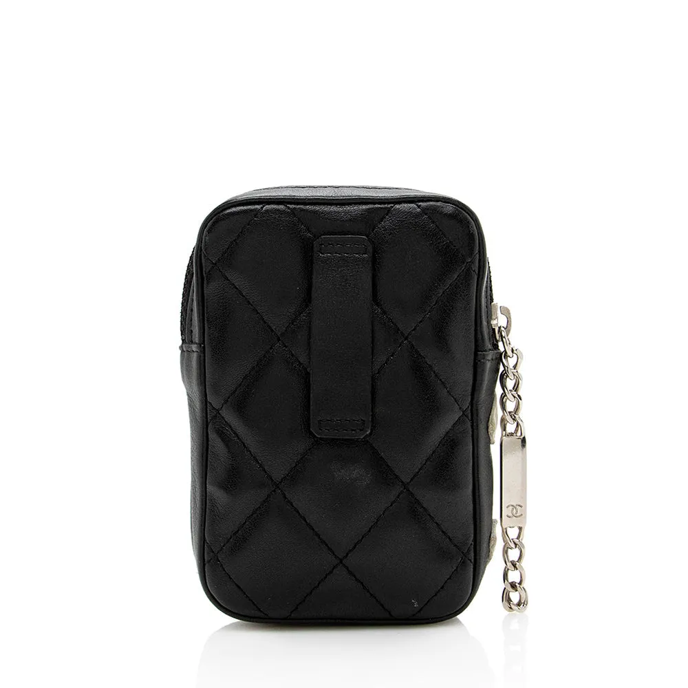 Chanel Quilted Lambskin Ligne Cambon Zip Mini Pouch (SHF-15996)