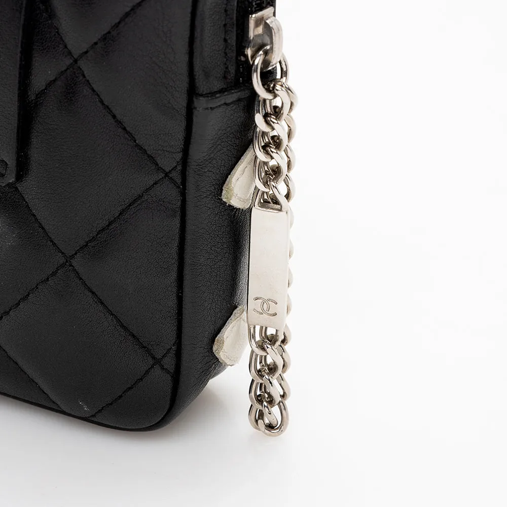 Chanel Quilted Lambskin Ligne Cambon Zip Mini Pouch (SHF-15996)