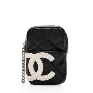 Chanel Quilted Lambskin Ligne Cambon Zip Mini Pouch (SHF-15996)