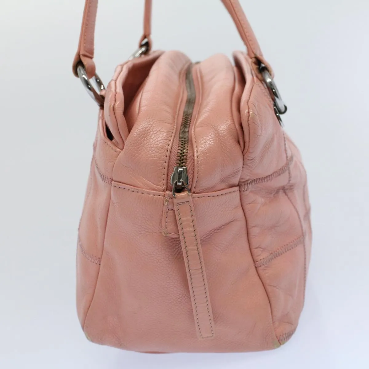 CHANEL Shoulder Bag Caviar Skin Pink CC Auth bs8334