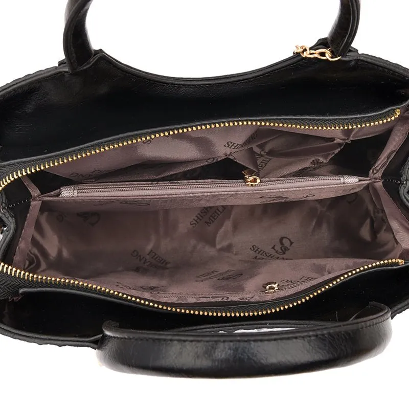 CrocChic Crocodile Pattern Zipper Tote Shoulder Bag