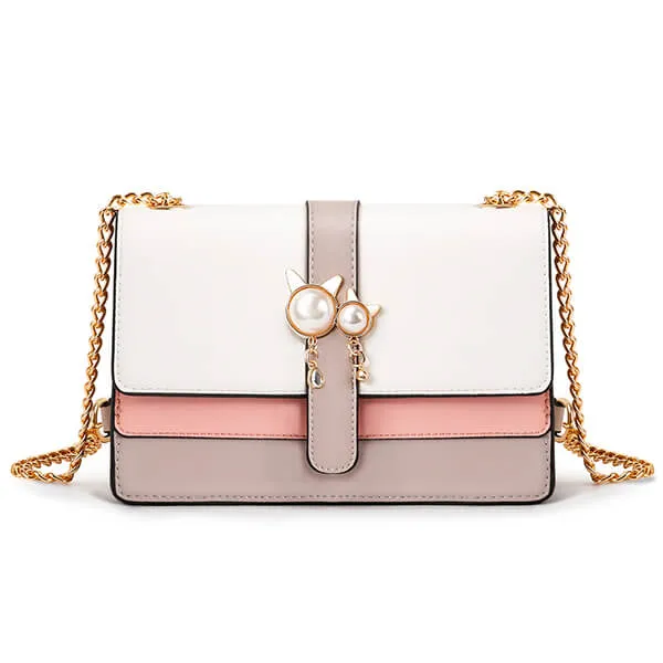 Crossbody Bags for Women with Gold-Tone Metal Chain Strap