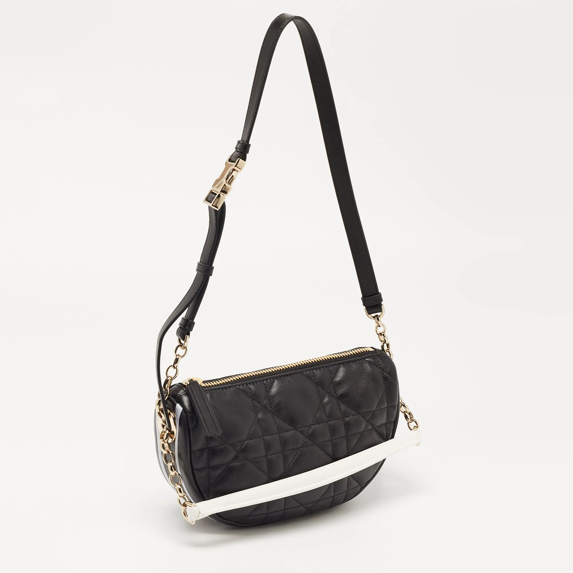 DIOR Black Cannage Leather Small Vibe Hobo