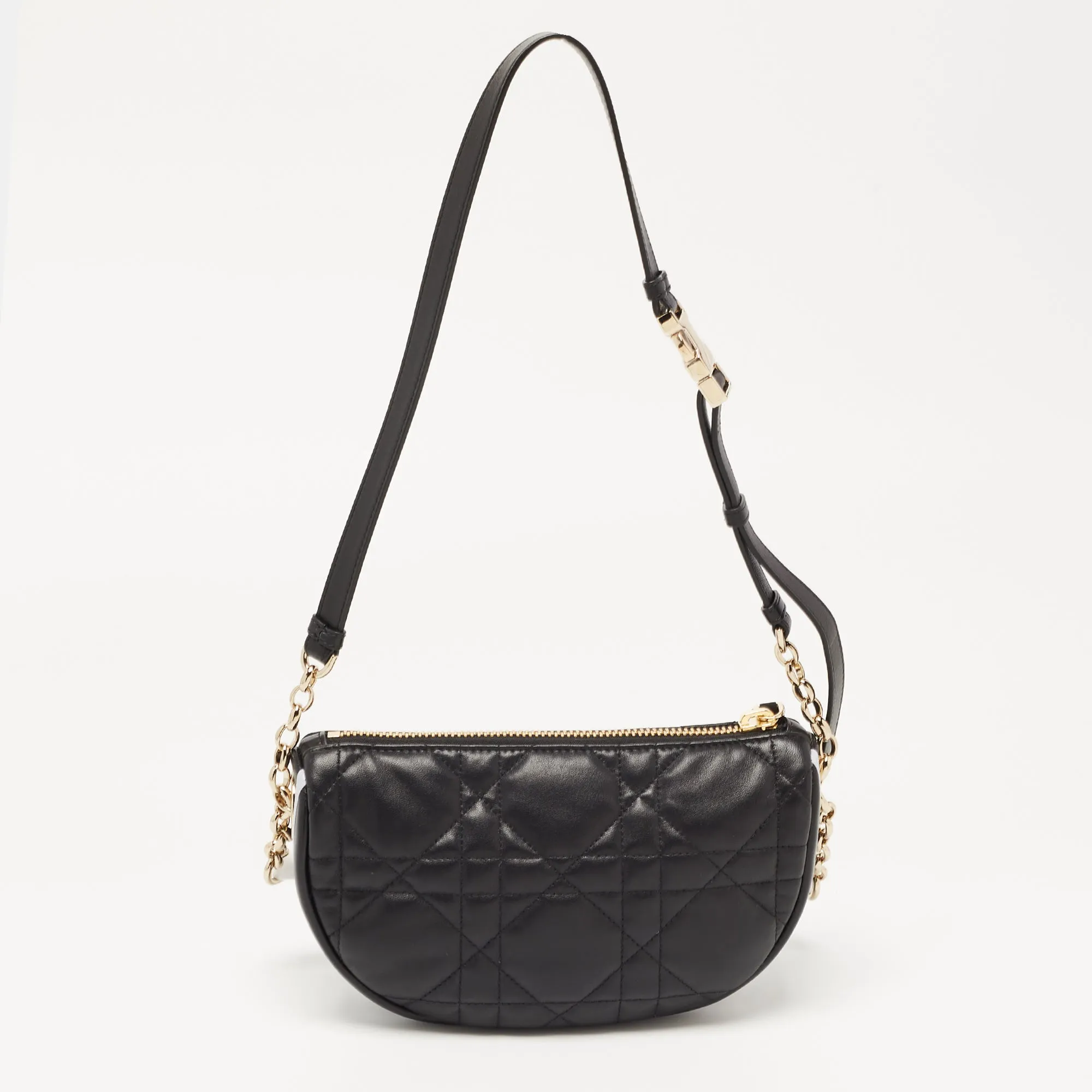 DIOR Black Cannage Leather Small Vibe Hobo