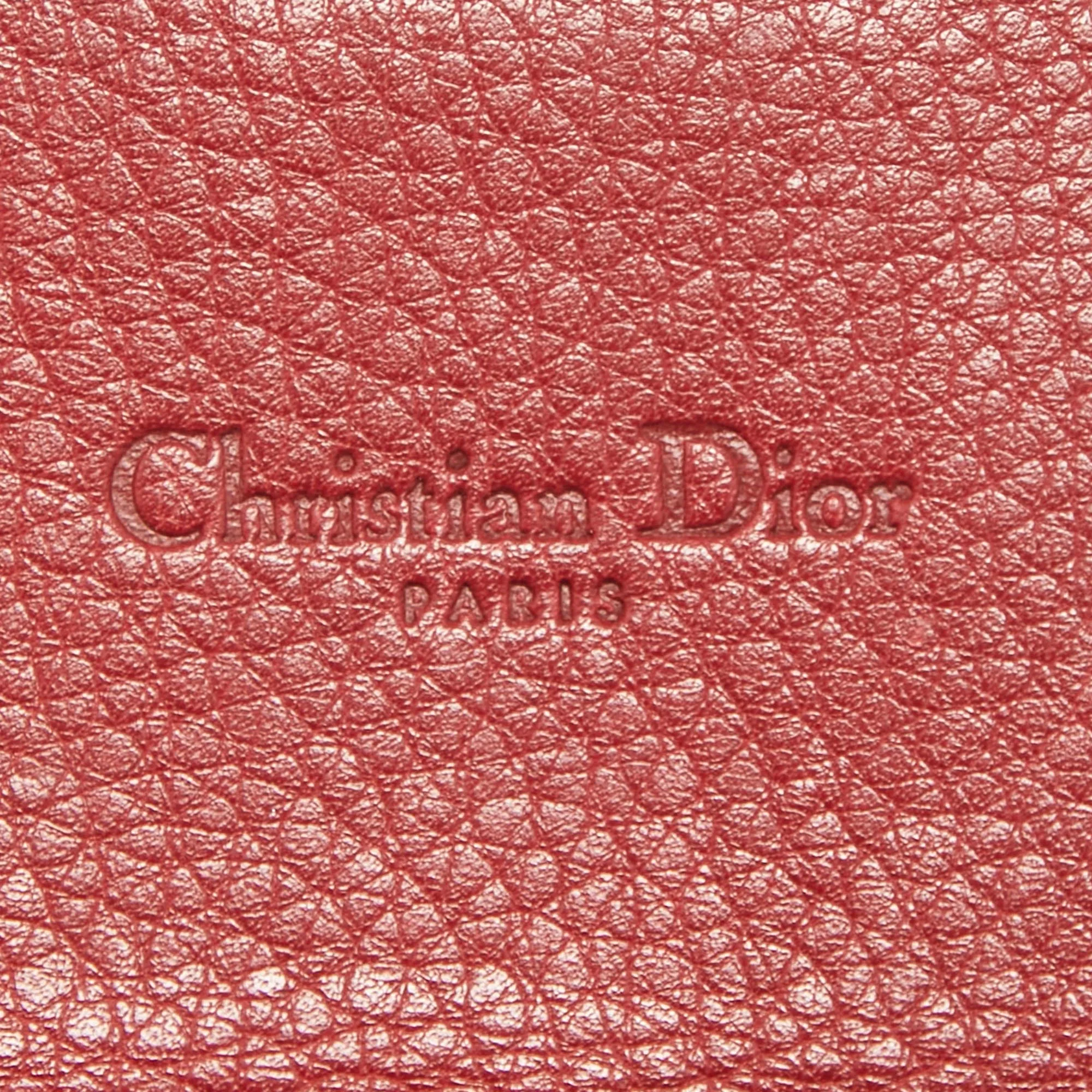 DIOR Red/Beige Oblique Fabric and Leather Street Chic Wallet
