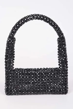Elegansa Crystal Beads Purse Bag - Black