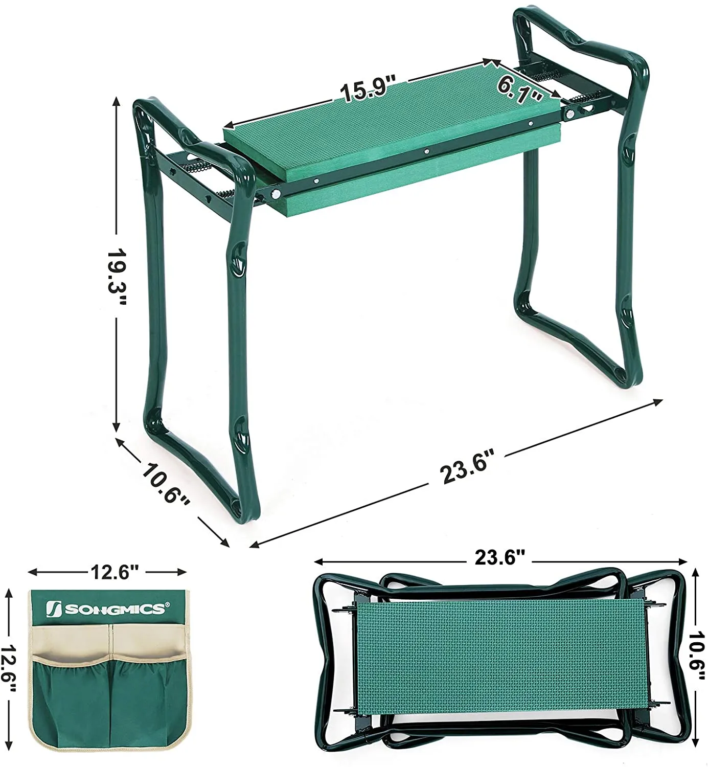 Garden Kneeler Seat, with Upgraded Thicken Kneeling Pad and 1 Large Tool Pouch