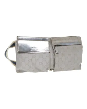 GG Canvas Waist Bag with Silver Accents