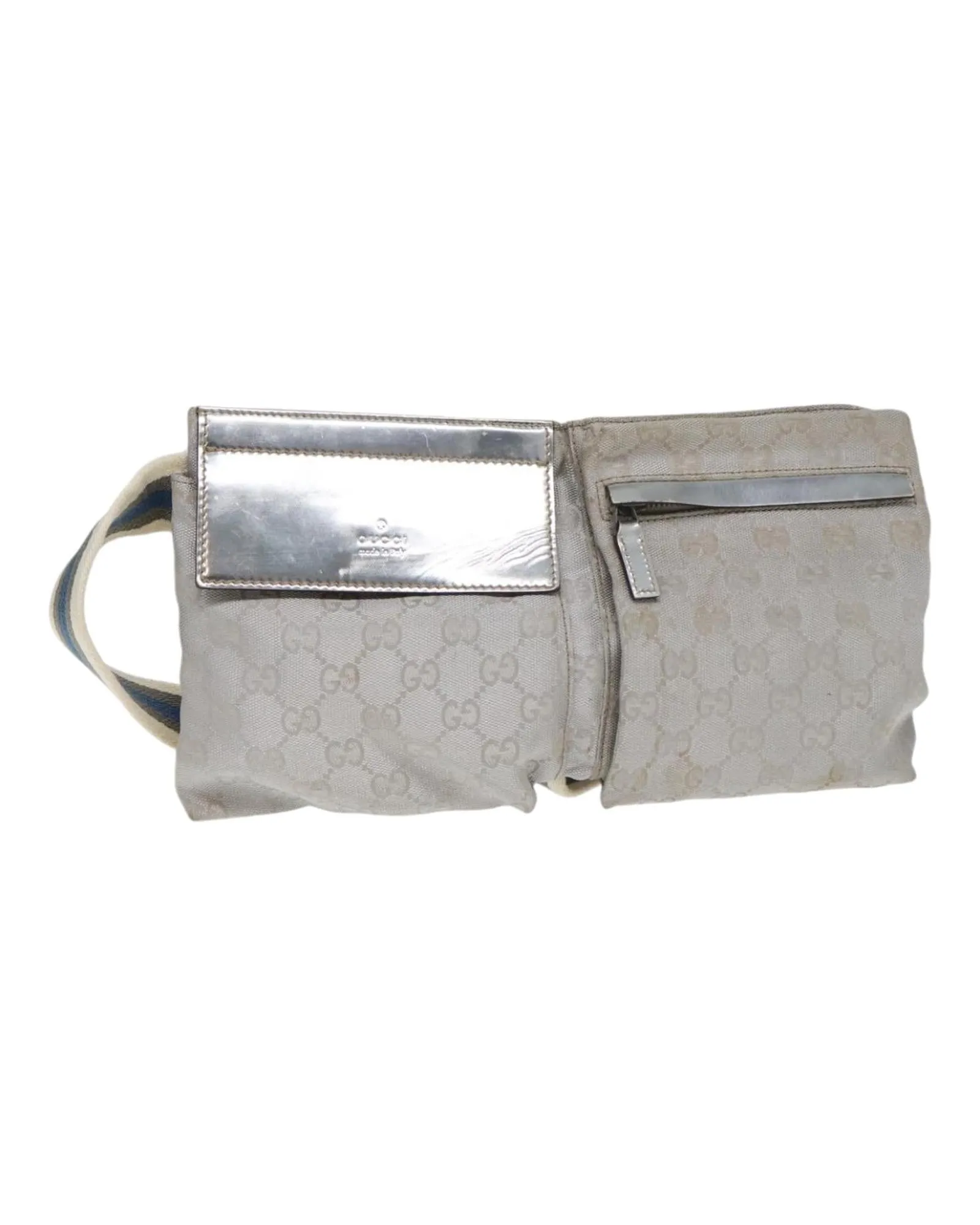GG Canvas Waist Bag with Silver Accents