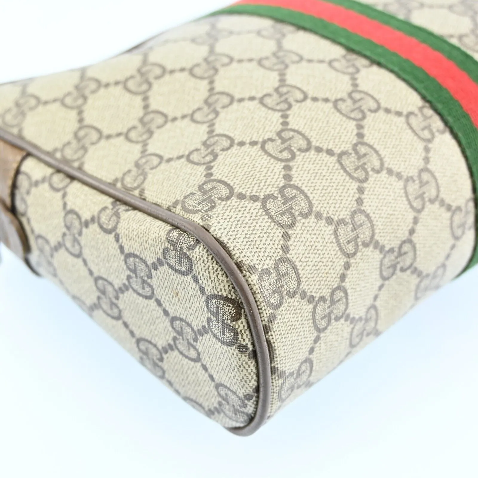 Gucci Web Sherry Line Clutch Bag Gg Pvc