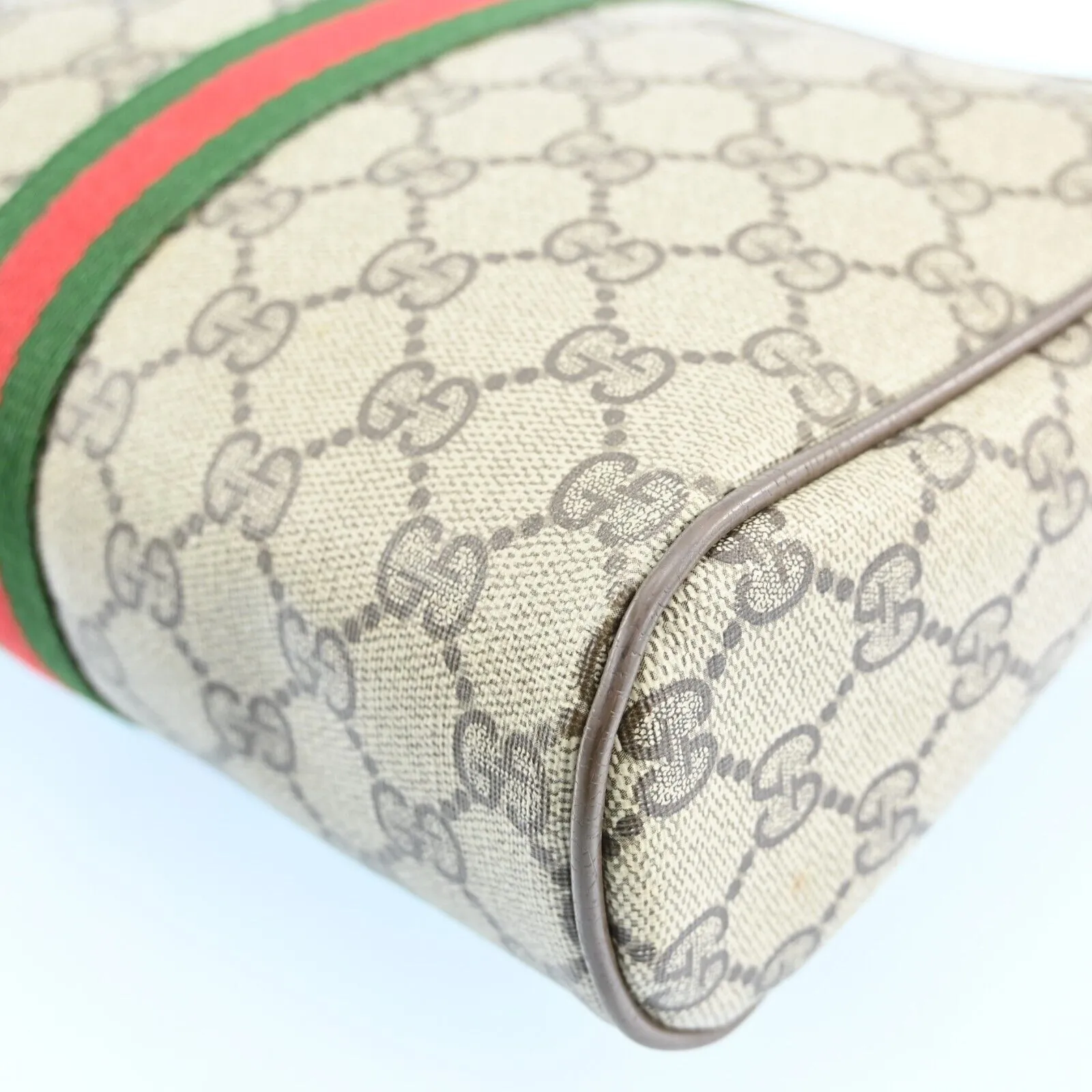 Gucci Web Sherry Line Clutch Bag Gg Pvc