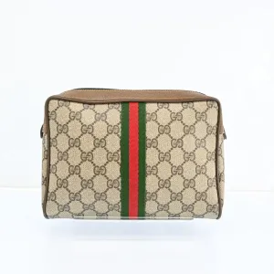 Gucci Web Sherry Line Clutch Bag Gg Pvc