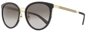 Gucci Women's Oval Sunglasses GG0077SK 001 Black/Gold 56mm