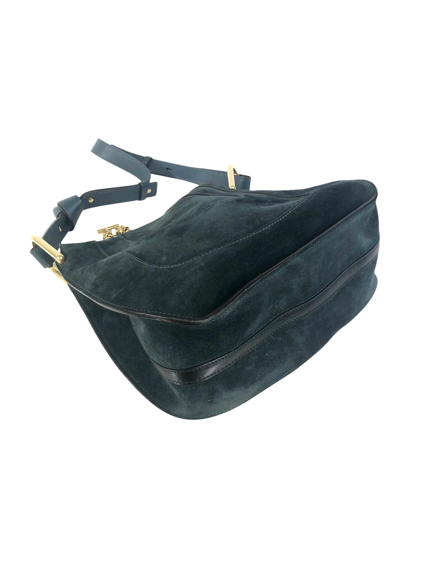 Hayley Blue Green Suede Convertible Hobo Bag