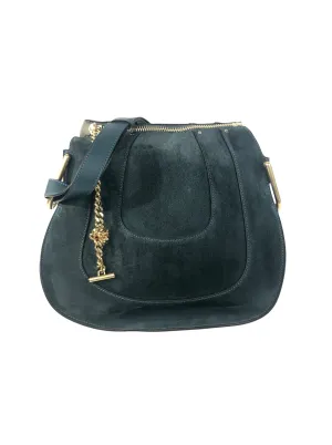 Hayley Blue Green Suede Convertible Hobo Bag