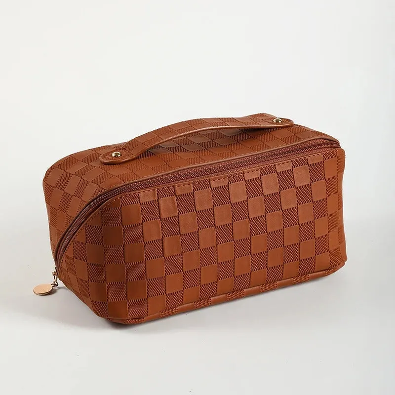 High-End Elegance Plaid Pattern Cosmetic Bags