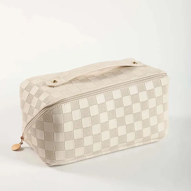 High-End Elegance Plaid Pattern Cosmetic Bags