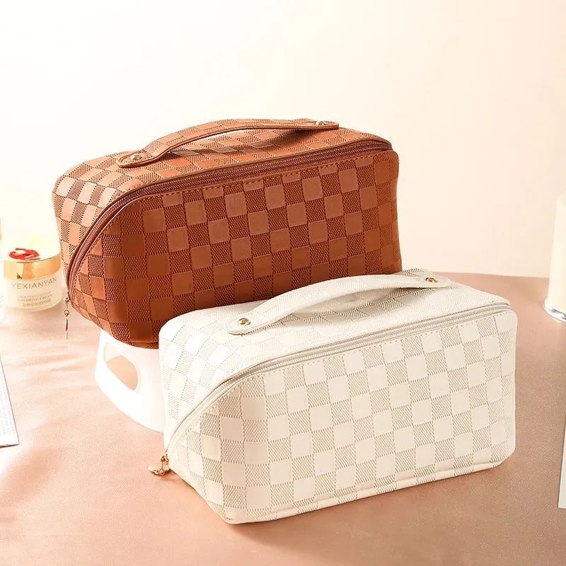 High-End Elegance Plaid Pattern Cosmetic Bags
