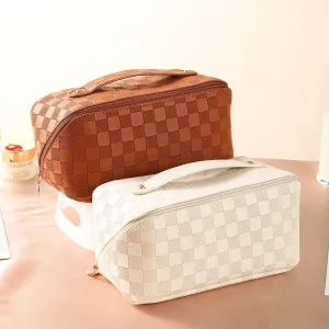 High-End Elegance Plaid Pattern Cosmetic Bags