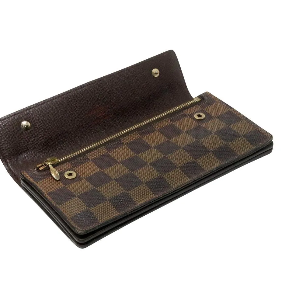 Louis Vuitton Damier Gold Gm Accordion Moto Chain Long Travel Wallet