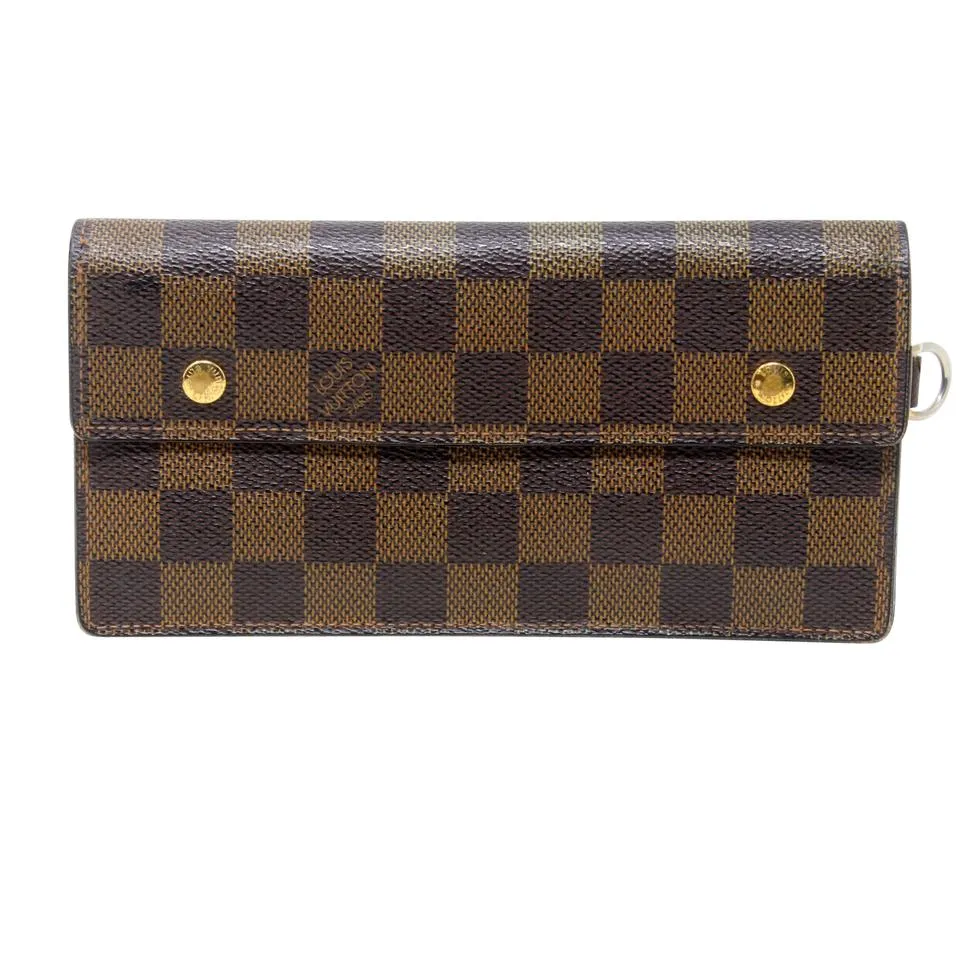 Louis Vuitton Damier Gold Gm Accordion Moto Chain Long Travel Wallet
