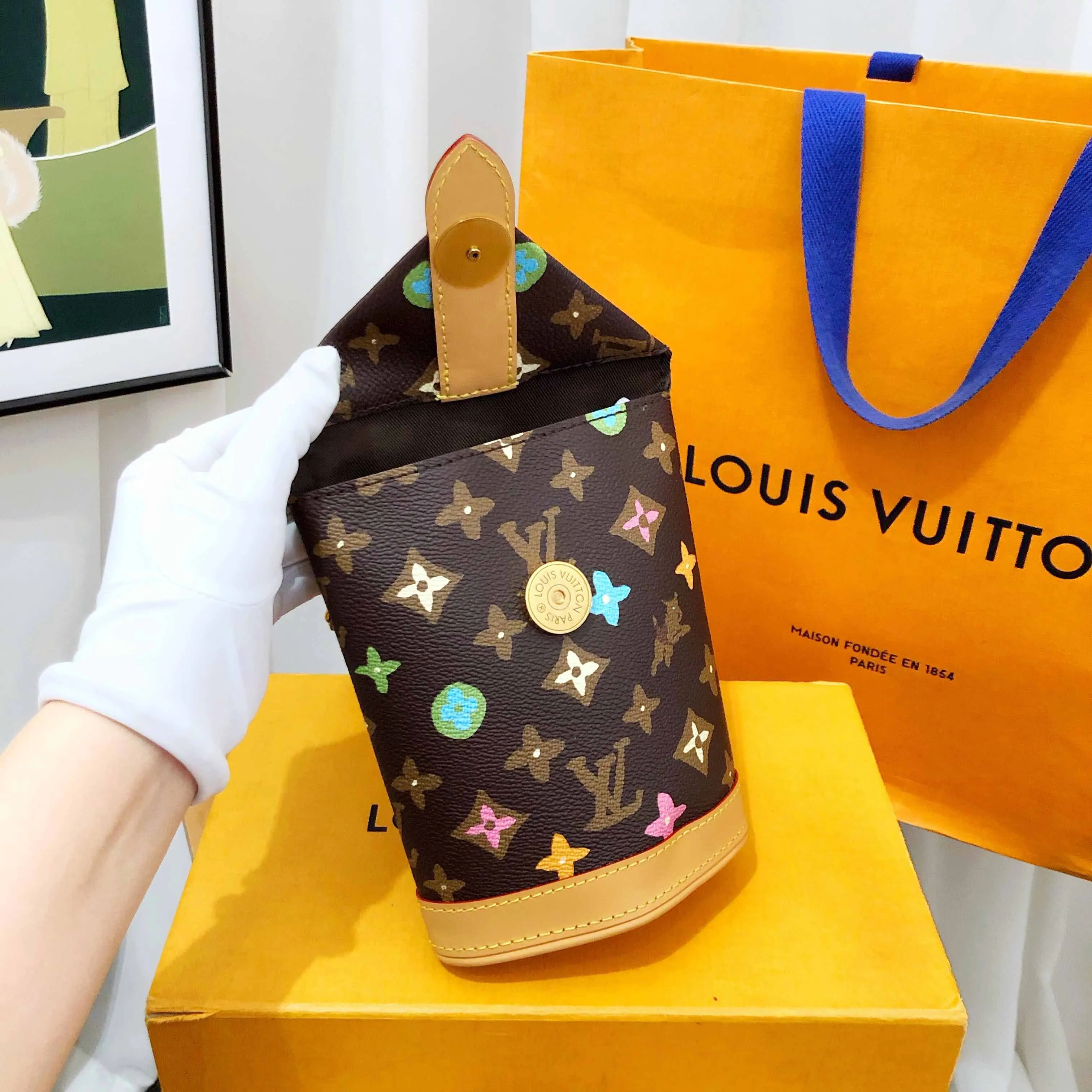 Louis Vuitton Monogram Multicolor Pochette Brown Canvas Small