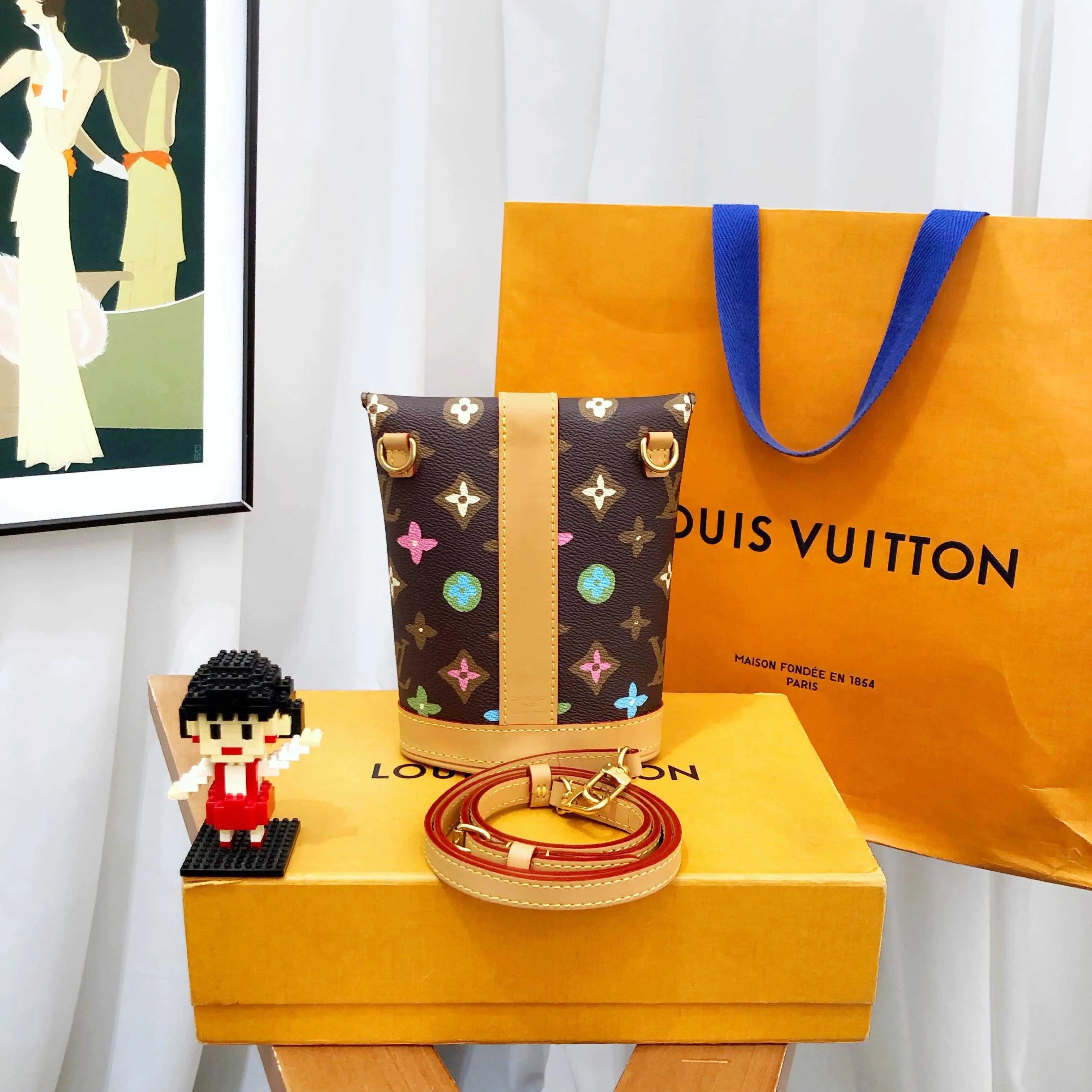 Louis Vuitton Monogram Multicolor Pochette Brown Canvas Small