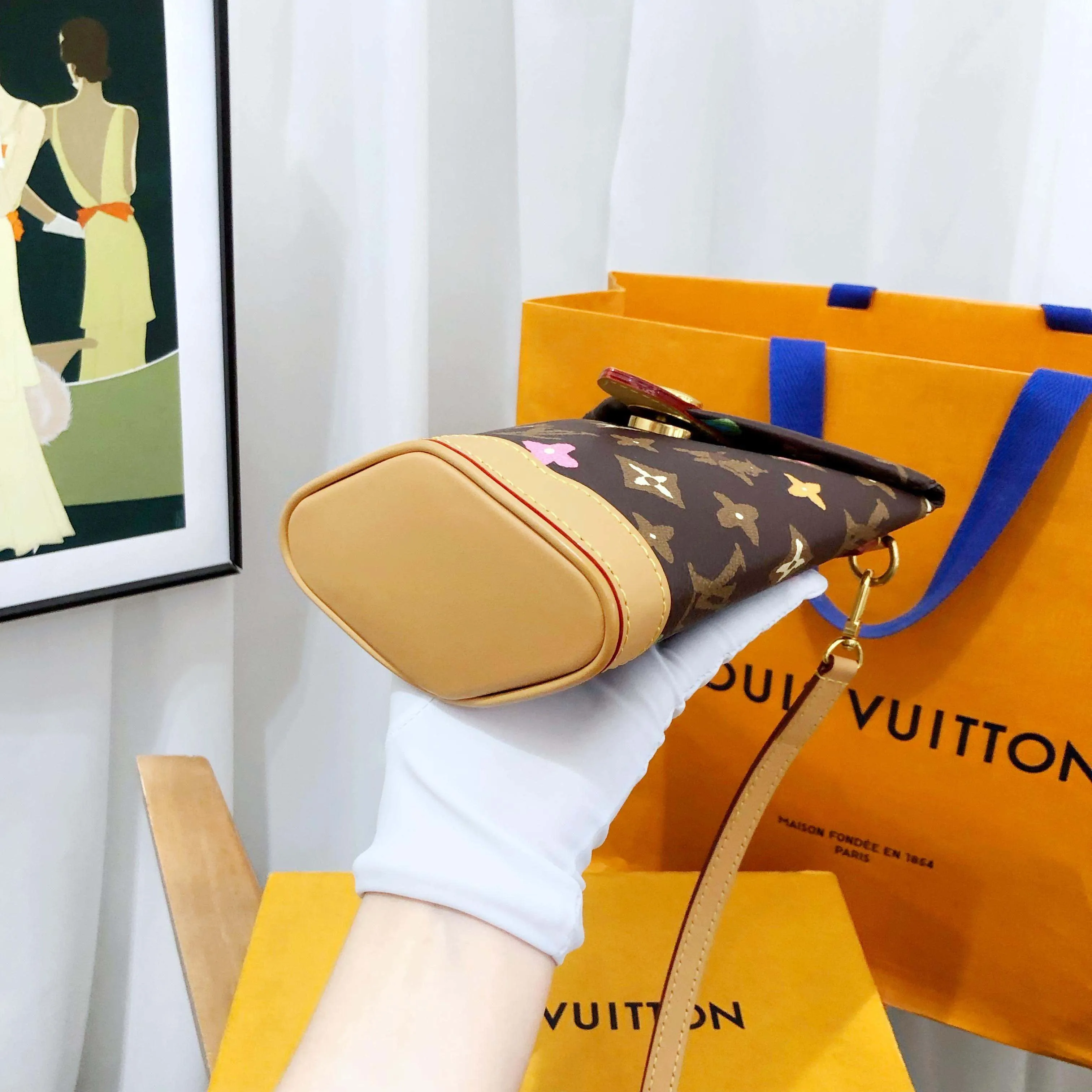 Louis Vuitton Monogram Multicolor Pochette Brown Canvas Small