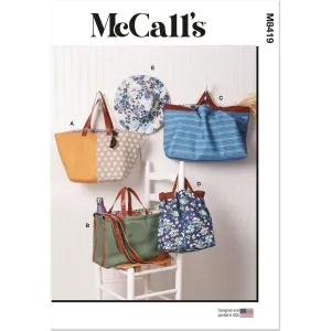 McCall's Pattern M8419 Tote Bags and Hat