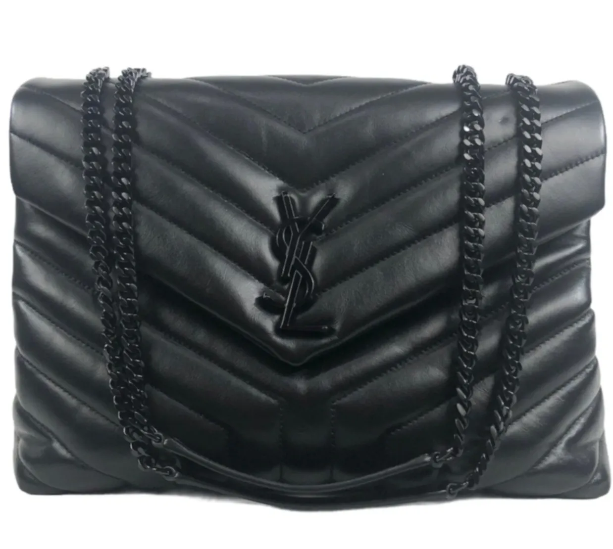 Medium Loulou Matelass Leather Convertible Shoulder Bag with Black Hardware