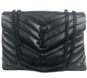 Medium Loulou Matelass Leather Convertible Shoulder Bag with Black Hardware