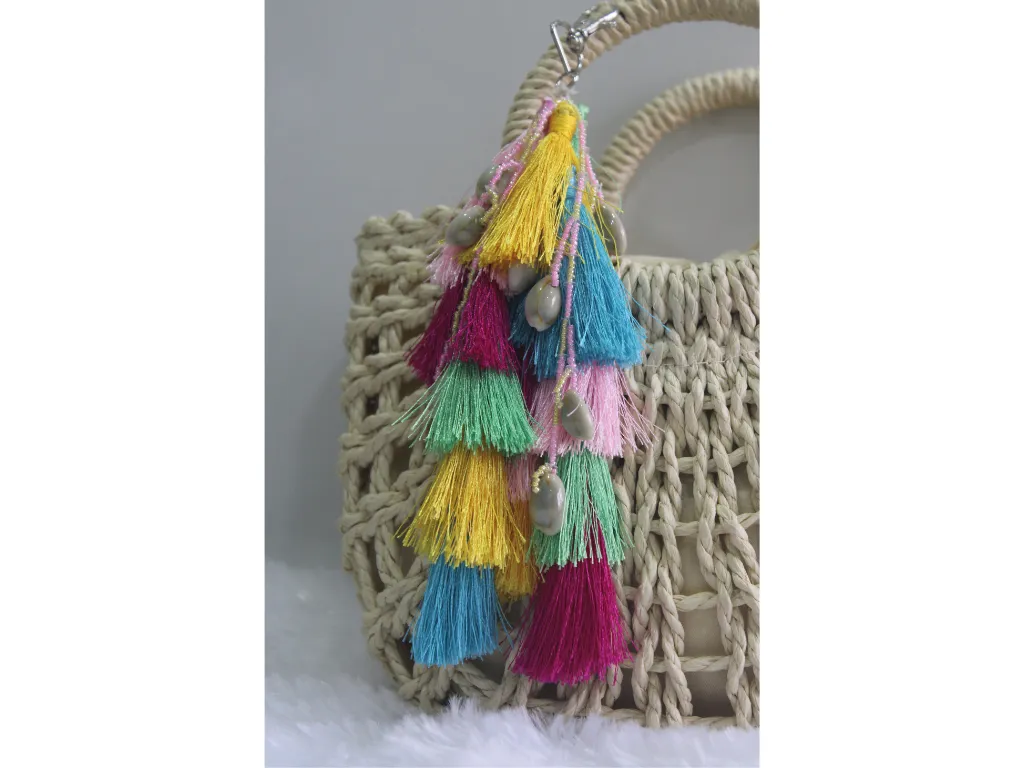 Multicolor Thread with Shells Tassel