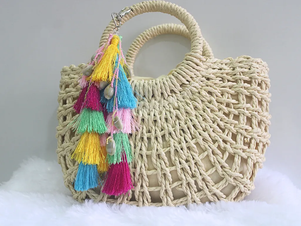 Multicolor Thread with Shells Tassel