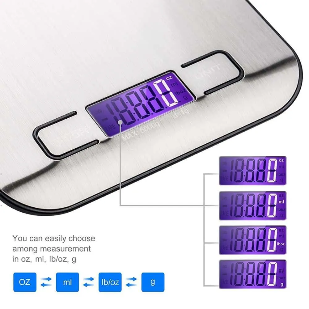 Multifunction Digital Kitchen Scale with LCD Display