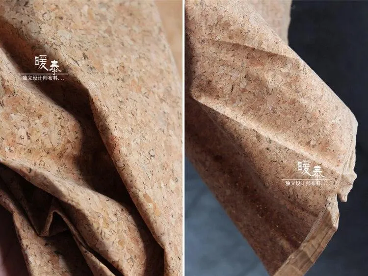Natural Cork Leather Fabric Sheet - Material for DIY Patches, Notebook Covers, Purses, Bags, Decor, Clothing