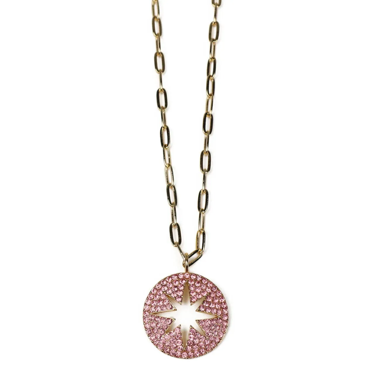 Necklace Star Burst Pink