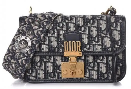 Oblique Small Flap Bag - Dark Blue