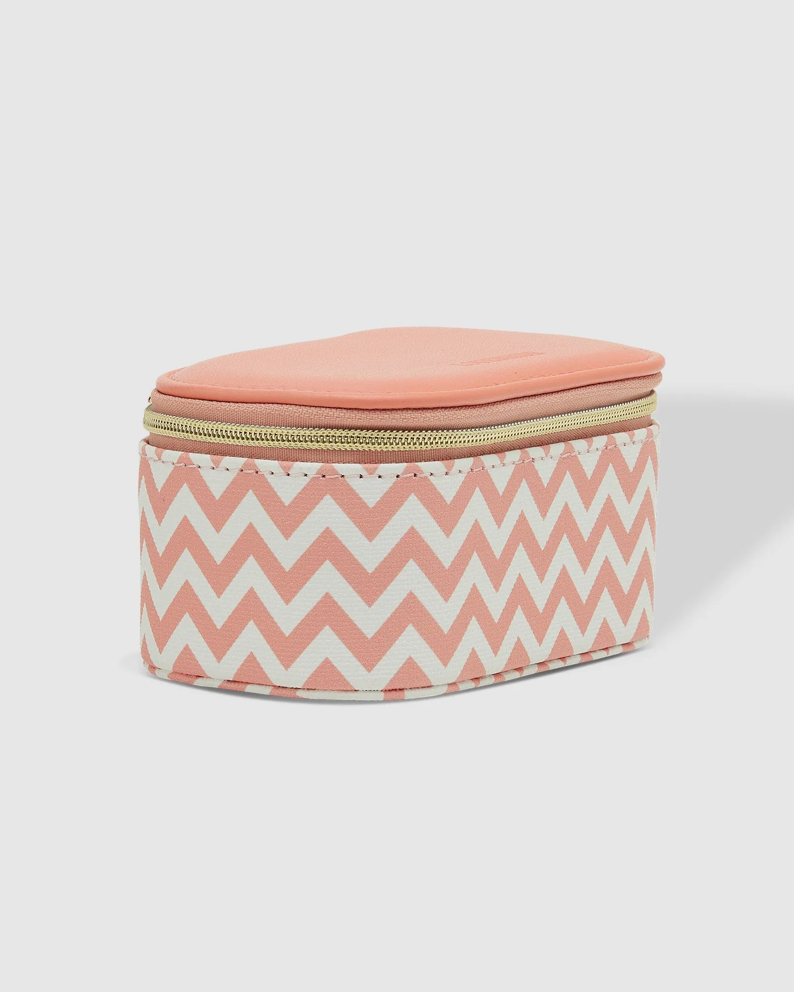 OLIVE JEWELLERY BOX CHEVRON PEACH
