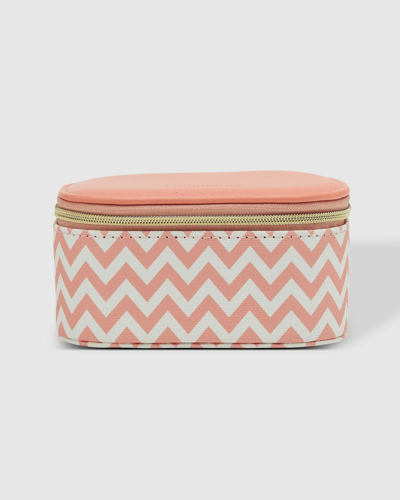 OLIVE JEWELLERY BOX CHEVRON PEACH