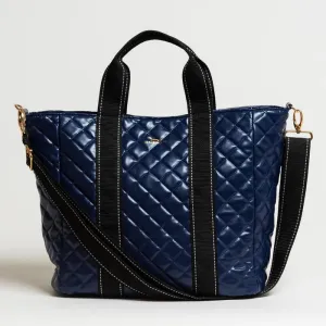 On The Clock Tote Bag - Navy Quilted