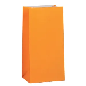 Orange Paper Sweet Bags - 12pk
